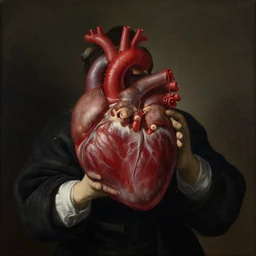 the heart thief, in the style of rembrant