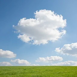 a beautiful picture of good weather clouds over an idyllic meadow, bright god rays breaking through, intricate detail, sunrise, serene, hazy, volumetric lighting, volumetric clouds, 8 k, hyperrealistic, digital art trending on artstation