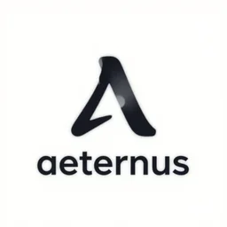 simplistic vector logo for a project called aeternus, white background