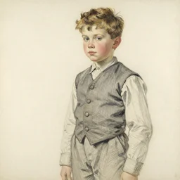 sketch painting of a boy in the style of the style of the brandywine school of illustration