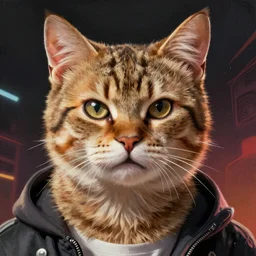 A hyper real comic book style portait painting of Justin Bieber as a cat, unreal 5, hyperrealistic, octane render, cosplay, RPG portrait, dynamic lighting