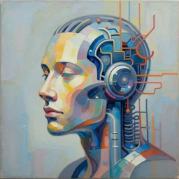 a abstract painting of artificial intelligence, digital art,