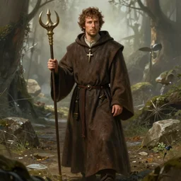 Jesse Eisenberg as a medieval monk, fantasy concept art