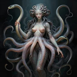 male medusa, highly detailed, digital painting, snakes, artstation, concept art, smooth, sharp focus, illustration, art by artgerm and greg rutkowski and alphonse mucha