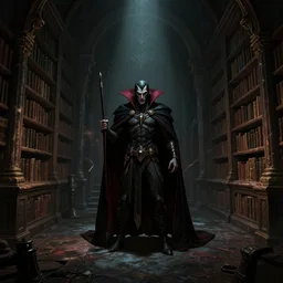 dark sinister vampire lair interior by Peter Gric, library, adventure game, inspired by Diablo concept art