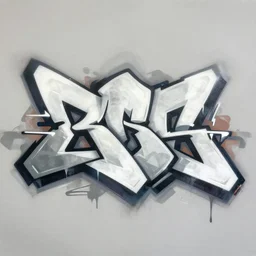 3 d wildstyle geometric graffiti by renoir. intertwining. soft shadows. two - color color palette. grey / white, accent color. - 4