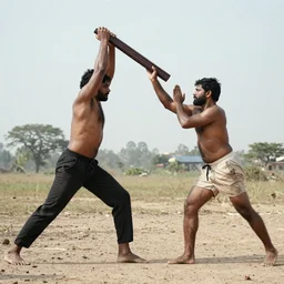 “Indian man fighting human sized stretch Armstrong”