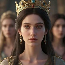 blurred background. close-up portrait of a goddess in crown, by Aykut Aydogdu by Anka Zhuravleva and Alena Aenami, Atey Ghailan, octane render, unreal engine, cinematic counter light, high detail, octane render, 4k