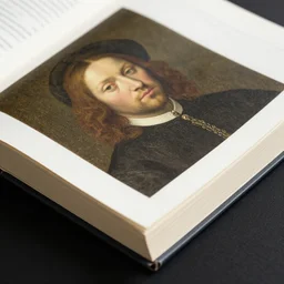 close up of a book. painting by jan van eyck, frank sedlacek.