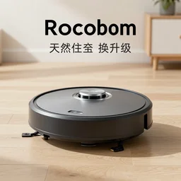 A Roomba with a four stand legs with wheels just like a table, product advertising, professional advertising, studio quality product