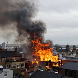 Newcastle on fire, realistic, HD