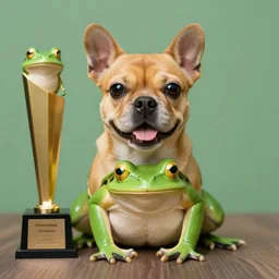 a portrait photo of dog frog, award winning photography, 5 0 mm