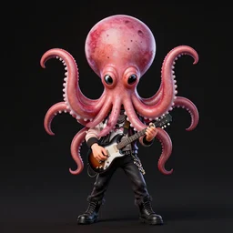 vintage cartoon psychic punk rocker electrifying rockstar with a giant vampiric squid for a head concept character designs of various shapes and sizes by genndy tartakovsky and Lauren faust trending on art station