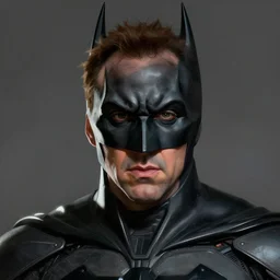 Portrait of a man by Greg Rutkowski, Nicolas Cage as Batman, highly detailed portrait, scifi, digital painting, artstation, concept art, smooth, sharp foccus ilustration, Artstation HQ.