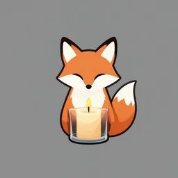a vector logo of a candle fox