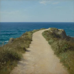 pathway through the ocean, realistic painting, classical painting, high definition, digital art, matte painting, very detailed, realistic