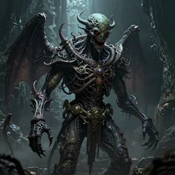 A Great Old One, digital art, high quality, highly detailed, intricate, ominous, horror, cinematic