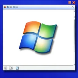 Windows xp screenshot in the style of skeumorphism