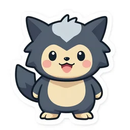 cute miss mascot da © molosse da © molosse houndoom pokemon sticker art, cronobreaker, beeple game icon