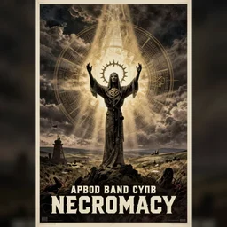 a soviet propaganda poster warning about the dangers of necromancy