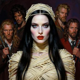 detailed portrait of anne rice's the mummy, or ramses the damned by frank frazetta, ken kelly, simon bisley, richard corben, dark, psychedelic, hallucinogenic, lsd