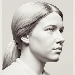 closeup profile soviet poster face portrait of a tin toy heroic greta thunberg, white black red, nicoletta ceccoli, mark ryden, lostfish, hyperdetailed, clean cel shaded vector art. shutterstock. illustration