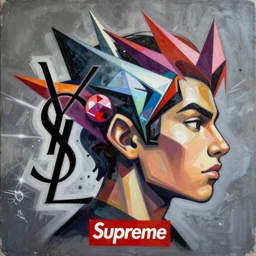 Supreme x YSL x Chrono Trigger profile picture by Sachin Teng, asymmetrical, Organic Painting ,geometric shapes, hard edges, energetic, graffiti, street art:2 by Sachin Teng:4