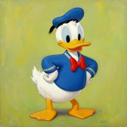 donald duck, oil painting