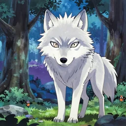 wolf anime colorful
