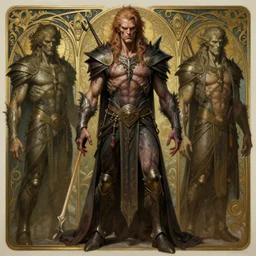 a detailed full body portrait of robert englund as vozun, by greg rutkowski and justin gerard, digital art, monstrous, art nouveau, baroque style, realistic painting, very detailed, fantasy, dnd, character design, trending on artstation