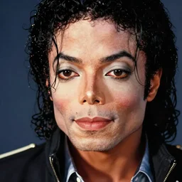 Photograph portrait of Michael Jackson by Jonathan Mannion, close up, 40mm lens, shallow depth of field, split lighting