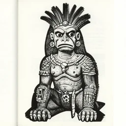 b & w illustration of quetzalcoatl, resolved, showing conviction or bad humor by a gloomy silence or reserve, by studio multi and victo ngai, malika favre, punk fanzine copy, william s burroughs, cut up film