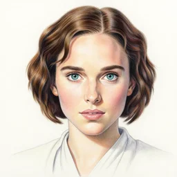 natalie portman, star wars princess leia, finely illustrated face, highly detailed, colored pencil, studio ghibli, tankobon, in the style of ilya kuvshinov and krenz cushart and william - adolphe bouguereau and alphonse mucha