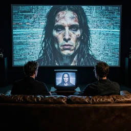large pov roach - man from terra - formars sitting on a whole couch watching tv static by greg rutkowski and chet zar, sharp focus, dark fantasy, occult, horror movie poster, hyper realist face, photo realistic, satanic, award - winning, masterpiece museum worthy, tool music video, post - processing 8 k