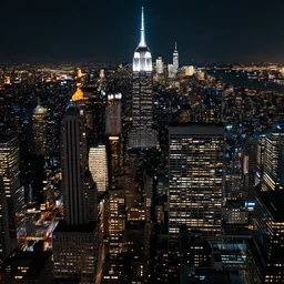raw photo of new york city at night, aerial,. nef,. raw, unedited, cyberpunk