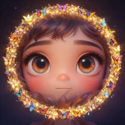 epic professional digital art of sweet eyes, wonderful circle made of little butterfly accent lighting, painted, intricate, detailed, cheery, fun, effervescent, by leesha hannigan, wayne haag, reyna rochin, ignacio fernandez rios, mark ryden, iris van herpen, epic, stunning, gorgeous, much wow, much detail, cinematic, masterpiece, octane render, rim light