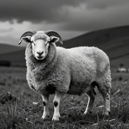 one-line qrafic art sheep gray scale