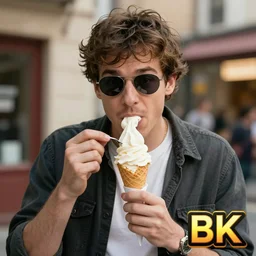 JonTron eating a vanilla icecream cone, 4k