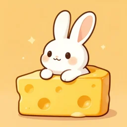a swiss cheese bunny, digital art