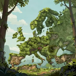 elven ranger overgrown ruins forrest europe, in the style of martin bergstrom