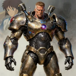 Stone Cold Steve Austin mech warrior, digital painting by Kentaro Miura and Hayao Miyazaki, beautiful, 4k wallpaper, realistic, intricate detail, dramatic lighting, concept art, gorgeous, intense, cinematic, film still, badass, crazy