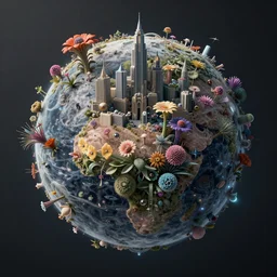 the most beautiful object in the world, alien planet, city, buildings, raytracing, unique surreal flora, highly detailed, interesting, artstation, art by stas yurev and alex nice and job menting