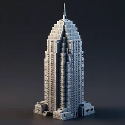 constructivism sculpture by skyscraper made of rectangle tetris, octane render, trending on artstation