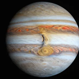1 9 8 0's real space photograph of the moon colliding with jupiter. high quality, real, astronomy, space, planet collision