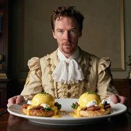 benedict cumberbatch dressed as eggs benedict, eggs benedict costume