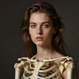 ultra realistic portrait of femur bone thighbone, skeleton