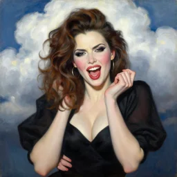 a striking painting of glamorous, happy, uptight, long, important, blushing, cloudy, jolly, dangerous in the style of greg rutkowski