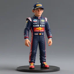 a highly detailed 3D figurine of Max Verstappen