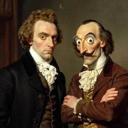 lovecraft lovecraftian portrait of franz schubert and antonio salieri, pixar style, by tristan eaton stanley artgerm and tom bagshaw, dali