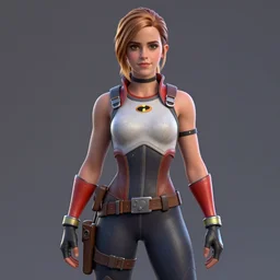 emma watson as a fortnite character cgsociety octane render unreal engine redshift render trending on artstation helen parr from  The Incredibles cgsociety trending on artstation render blender behance cg superhero